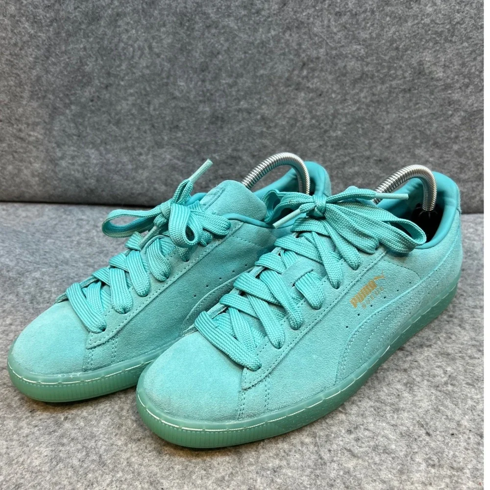 Puma Suede Classic Teal Monochromatic Low Top Sneakers Womens Shoes Size 10